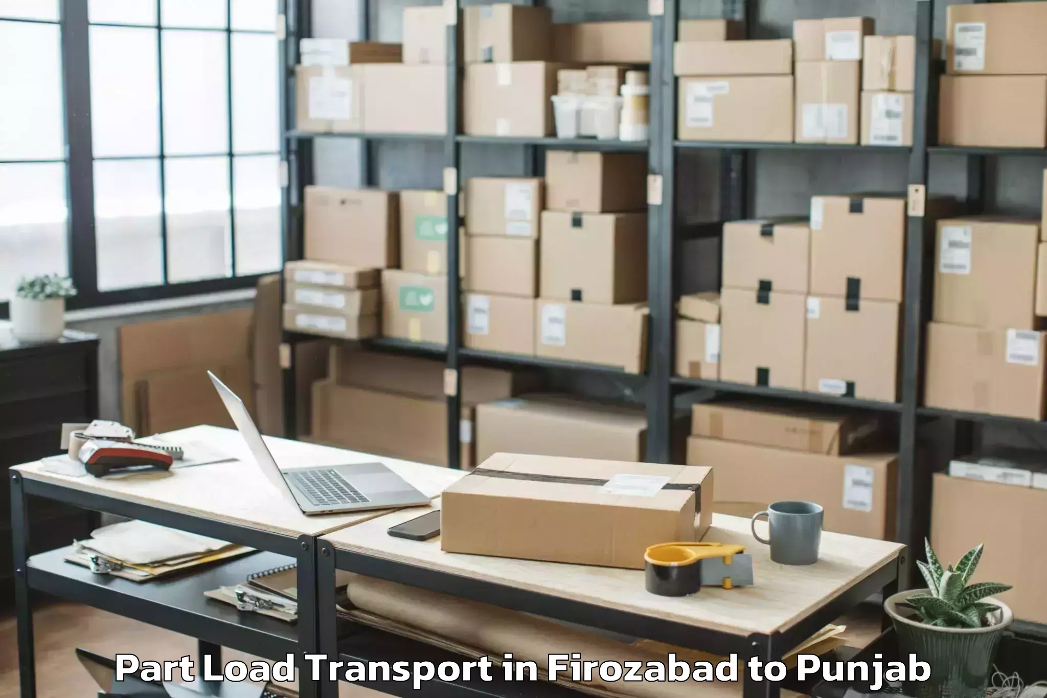 Trusted Firozabad to Dasuya Part Load Transport